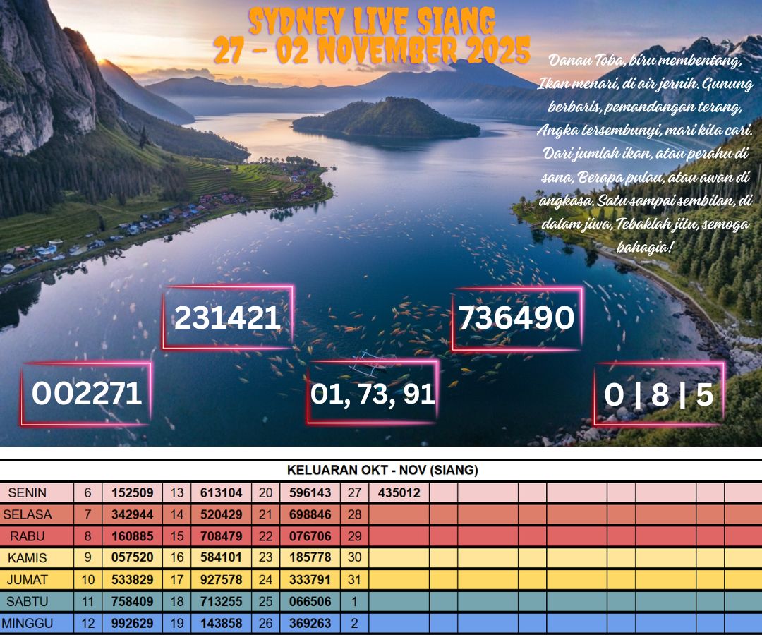 SYDNEY LIVE SIANG 27 - 02 NOVEMBER 2025